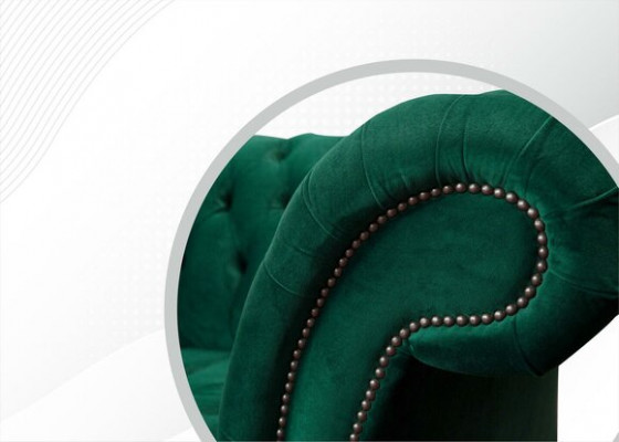 Chesterfield Green 2 miejsce do siedzenia Kanapa Podkładka Sofy Kanapy Design Sofa Club Włókienniczy