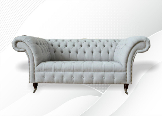 Chesterfield 2 miejsce do siedzenia Salon Sofa Sofa Podkładka Włókienniczy Materiał Ustawić Nowy