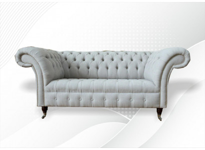 Chesterfield 2 miejsce do siedzenia Salon Sofa Sofa Podkładka Włókienniczy Materiał Ustawić Nowy