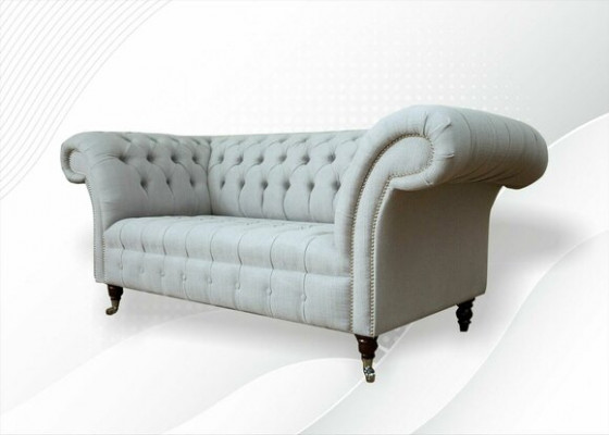 Chesterfield 2 miejsce do siedzenia Salon Sofa Sofa Podkładka Włókienniczy Materiał Ustawić Nowy