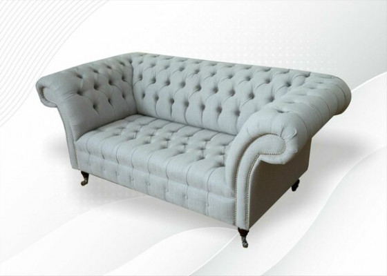 Chesterfield 2 miejsce do siedzenia Salon Sofa Sofa Podkładka Włókienniczy Materiał Ustawić Nowy