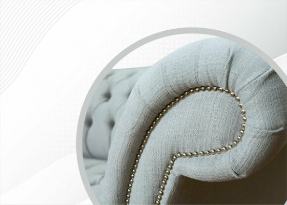 Chesterfield 2 miejsce do siedzenia Salon Sofa Sofa Podkładka Włókienniczy Materiał Ustawić Nowy