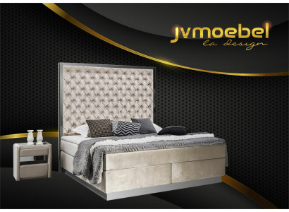 Kompletne łóżko skrzyniowe ze sprężynami luksusowy design Sypialnia Meble Stal nierdzewna