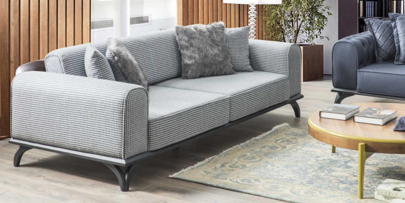 Sofa Trzyosobowa Sofa 227cm Sofa Kanapy Podkładka Meble Włókienniczy Materiał