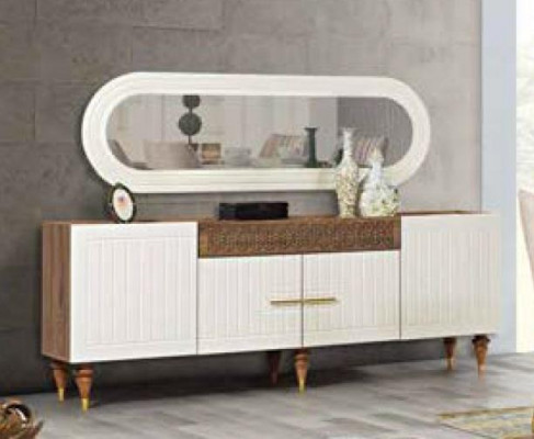 Szuflady Kredens Komoda Drewno Lustro Solidny Komody do salonu