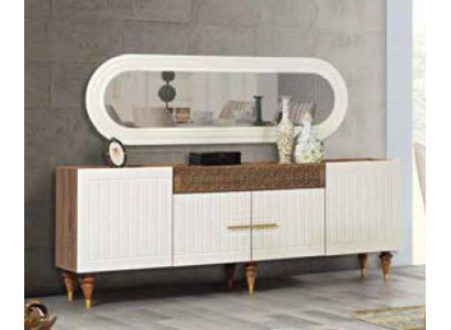 Szuflady Kredens Komoda Drewno Lustro Solidny Komody do salonu