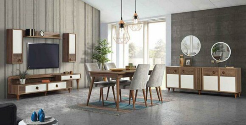 Kredens Komody Drewniane Szuflady Lustro Solidny Salon Komody