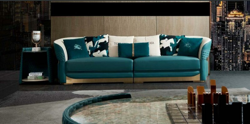 Zestaw sofowy Chesterfield Podkładka Sofa Couch 3+1 Ustawić Skórę Włókienniczą Materiał