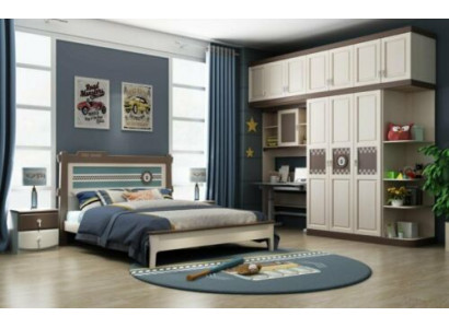 Sypialnia Kompletny zestaw Łóżko Stolik nocny Kredens 6-częściowe zestawy Design Drewno Meble