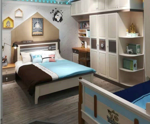 Sypialnia Kompletny zestaw Łóżko Stolik nocny Kredens 6-częściowe zestawy Design Drewno Meble