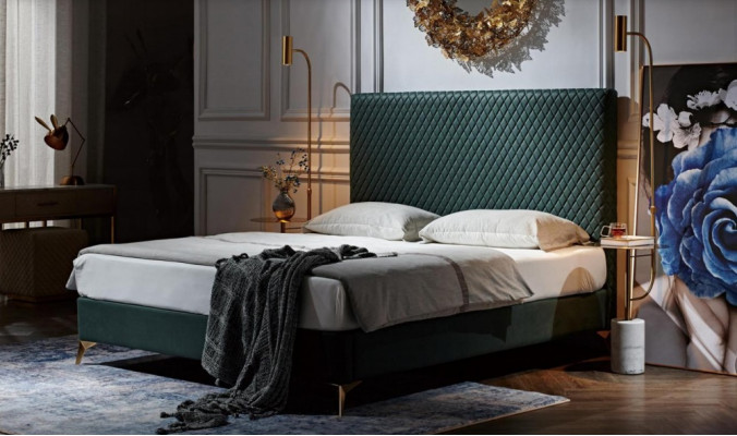 Łóżko Podkładka Design Luksusowe podwójne łóżko Małżeństwo Sleep Pokój Skóra Hotel Łóżko Nowe