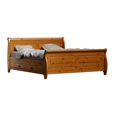 Design Luksusowe podwójne łóżko hotelowe Sypialnia Drewno 180x200cm Łóżko Podkładka