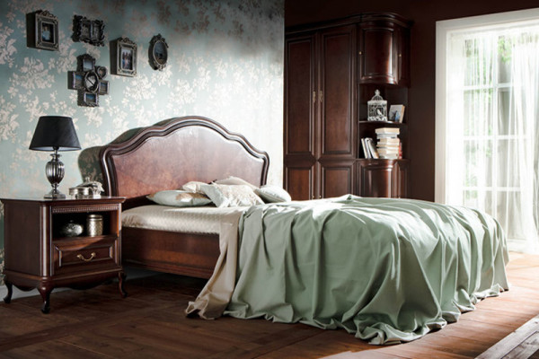 Łóżko małżeńskie Chippendale Podwójne łóżko king-size kolonialne Sypialnia model V-P-N