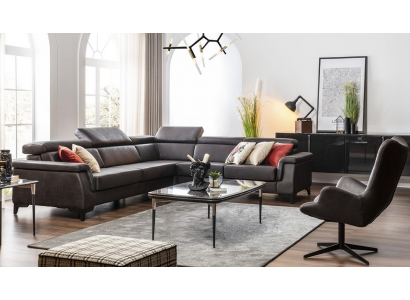 Zestaw sofowy Narożnikowa kanapa Sofa w kształcie litery L Fotel Meble Funkcja łóżka Czarny Nowość