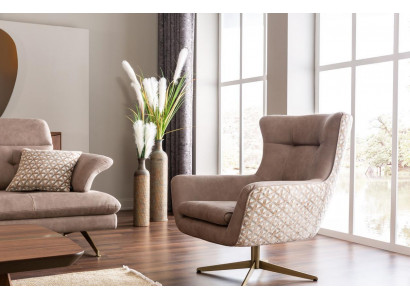 Nowoczesny Fotel EarsFotel Luxury CocktailFotel Beige sztuczna skóra Nowość