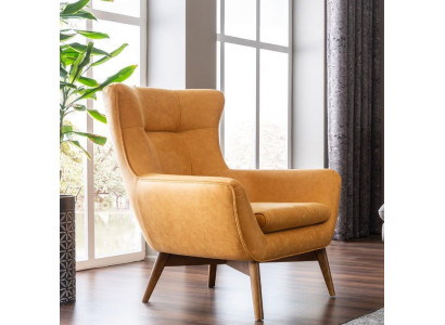 Fotel EarsFotel CocktailFotel miejsce siedzące Modern Design sztuczna skóra Żółty
