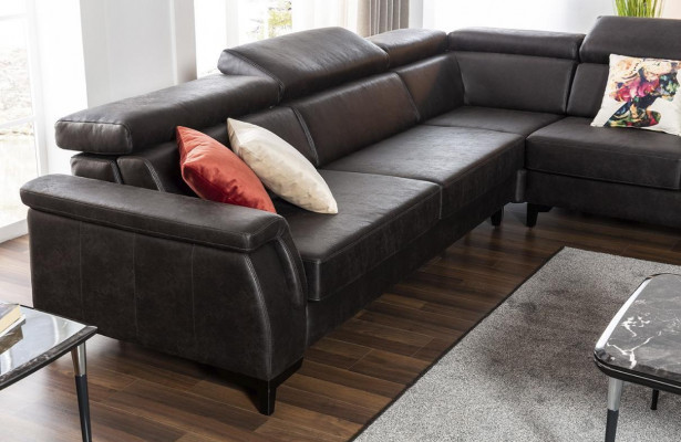 Zestaw sofowy Narożnikowa kanapa Sofa w kształcie litery L Fotel Meble Funkcja łóżka Czarny Nowość