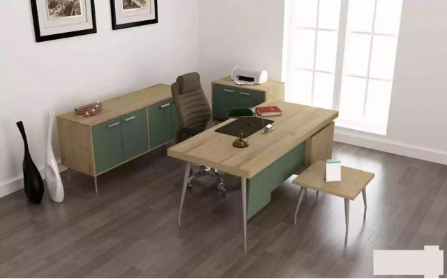 Meble biurowe 4 sztuki. Zestaw Biurko Szafka na dokument Kredens stolik kawowy