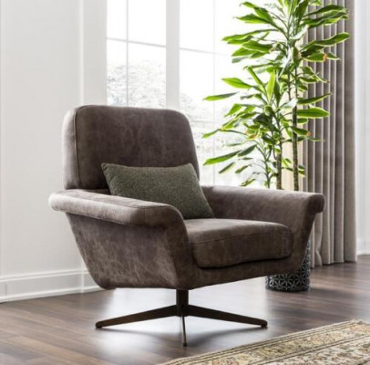 UszyFotel Fotel CocktailFotel miejsce siedzące Nowoczesny Design Szary sztuczna skóra