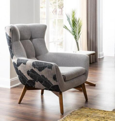 Fotel EarsFotel CocktailFotel miejsce do siedzenia Nowoczesny Design Szary Materiał Siedziba