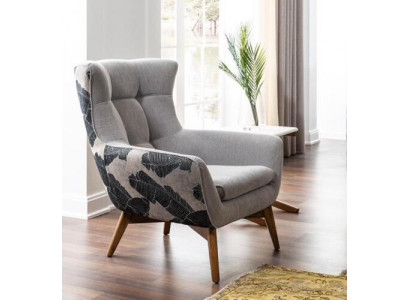 Fotel EarsFotel CocktailFotel miejsce do siedzenia Nowoczesny Design Szary Materiał Siedziba