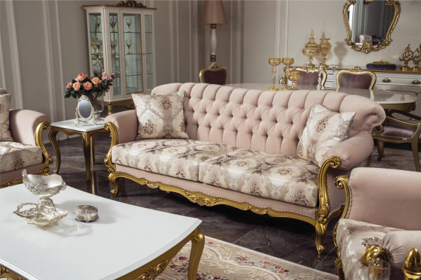 Luksusowa sofa trzyosobowa 3 Siedziba miejsce siedzące Material Couch Meble Style Włókienniczy Włochy