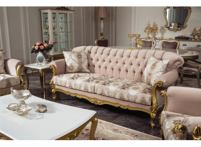 Luksusowa sofa trzyosobowa 3 Siedziba miejsce siedzące Material Couch Meble Style Włókienniczy Włochy