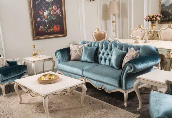 Luksusowy Zestaw sofowy 311 miejsce do siedzenia stolik kawowy Sofa Fotel Material Couch 4-częściowa.