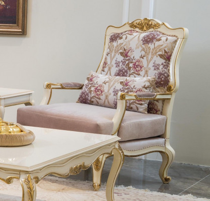 Luxury Meble Design Fotel o klasycznym designie tronu Włókienniczego do salonu