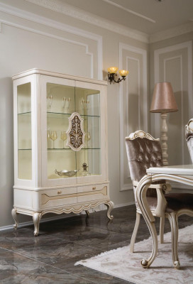 Witryny Szkło Szafa Galota Salon Drewno Kredens Luxury Meble Półka