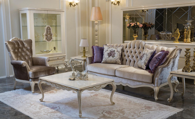 Witryny Szkło Szafa Galota Salon Drewno Kredens Luxury Meble Półka