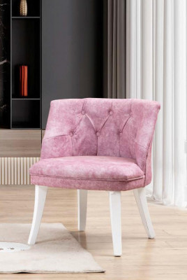 Różowy Chesterfield Krzesło Ekskluzywne designerskie krzesło tapicerowane z siedziskiem