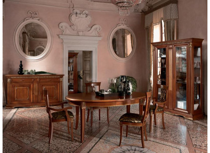 jadalnia Kompletny Tabela Kredens 4x Krzesło Zestaw Galota Baroque 7-częściowy. Solidne drewno