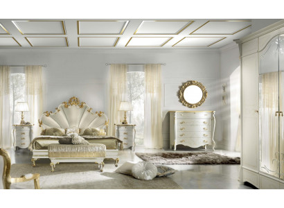 Łóżko Stolik nocny Kredens 6 szt. Zestaw Sypialnia Solidne drewno Design Luxury