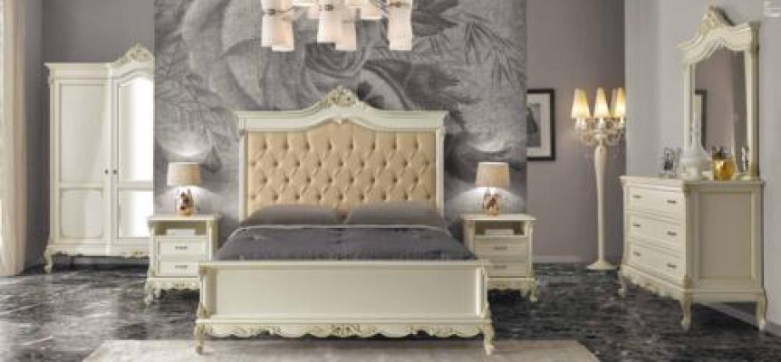 Łóżko Chesterfield Design Luxury Hotel łóżko Solidne drewno 180x200 Sleep Pokój Meble Włochy