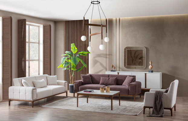 Zestaw sofowy 3+3+1 miejsce do siedzenia + stolik kawowy Zestaw 4-częściowy Podkładka Meble Sofa Couch