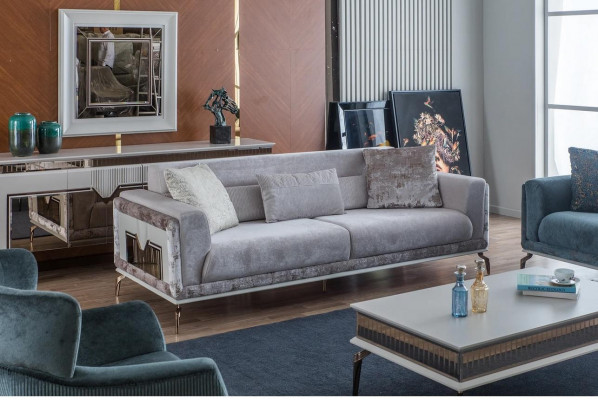 Design Zestaw do Salonu Sofy Fotel Nowoczesny stolik kawowy 3+3+1 stolik kawowy