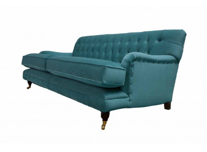 Designerska sofa 3 miejsce do siedzenia Chesterfield Couch Podkładka Siedziba trzyosobowa Włókienniczy