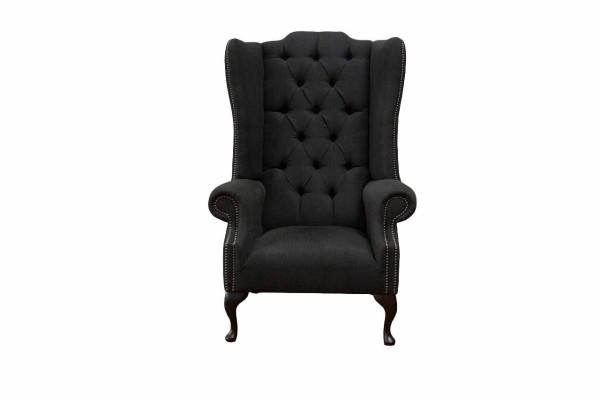 EarsFotel Fotel miejsce siedzące Czarny Design Podkładka Chesterfield Włókienniczy Nowość