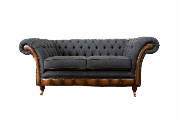 Sofa 2 miejsce do siedzenia Design Sofy Podkładka Kanapy Włókienniczy Chesterfield dwumiejscowy