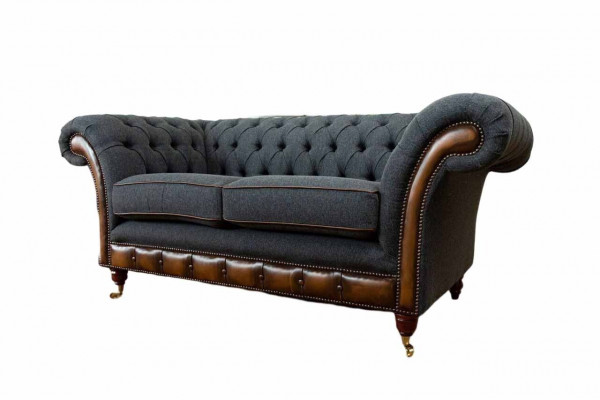 Sofa 2 miejsce do siedzenia Design Sofy Podkładka Kanapy Włókienniczy Chesterfield dwumiejscowy