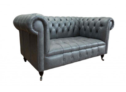 Chesterfield Sofa Couch Podkładka Sofy Classic 2 miejsce siedzące Siedziba Skóra