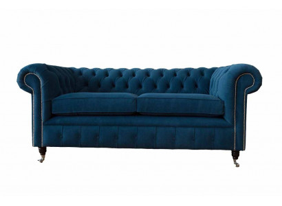 Sofa 3 miejsce do siedzenia Kanapa Chesterfield Podkładka Siedziba Materiał Włókienniczy Design Nowy