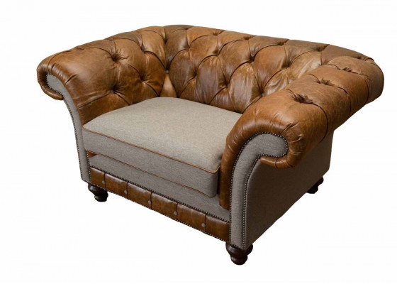Design Chesterfield Fotel 1 miejsce do siedzenia Couch Luxury Classic Włókienniczy Sofy
