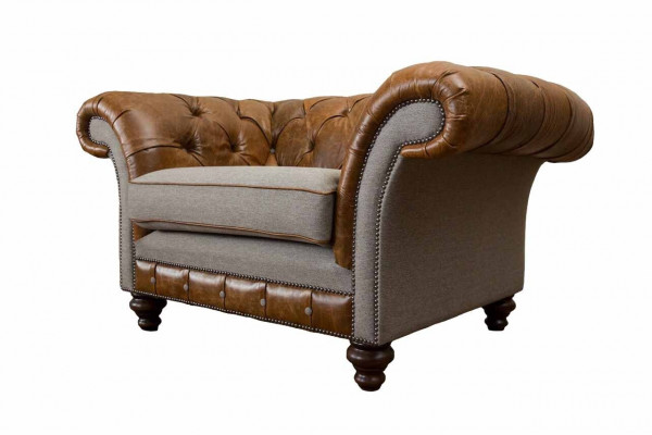 Design Chesterfield Fotel 1 miejsce do siedzenia Couch Luxury Classic Włókienniczy Sofy