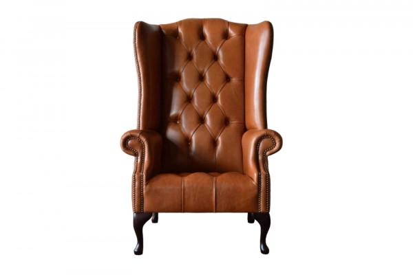 Fotel EarsFotel Chesterfield luksusowe miejsce do siedzenia salon brązowy nowe