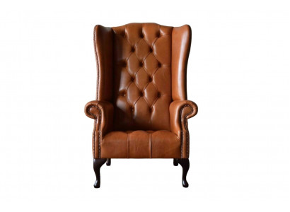 Fotel EarsFotel Chesterfield luksusowe miejsce do siedzenia salon brązowy nowe