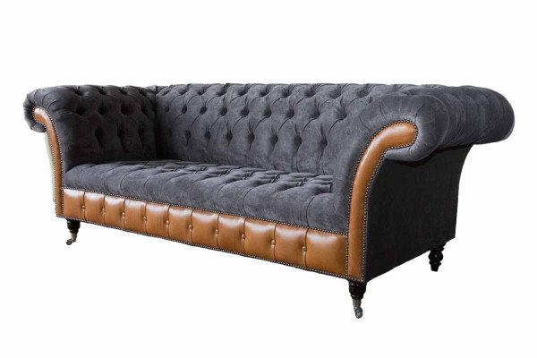Design Sofa 3 miejsce do siedzenia Chesterfield Couch Podkładka Sofy Trzyosobowe Nowe