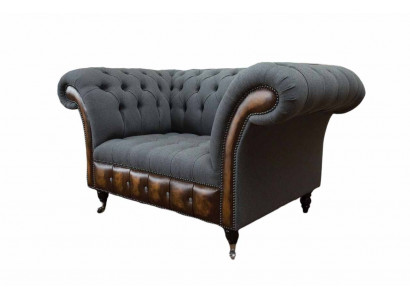Design Chesterfield Materiał Couch Fotel 1,5 miejsca do siedzenia Podkładka Sofas Lounge