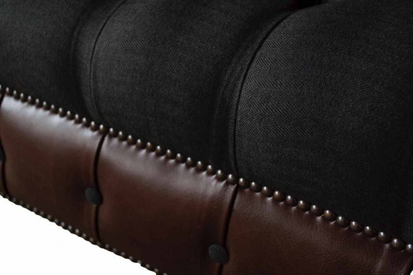Sofa 2 miejsce do siedzenia Sofa Podkładka Sofa Materiał Chesterfield Couches Szara Nowa